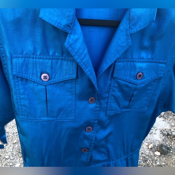 Vintage Leslie fay blue western square dress - Picture 6 of 14